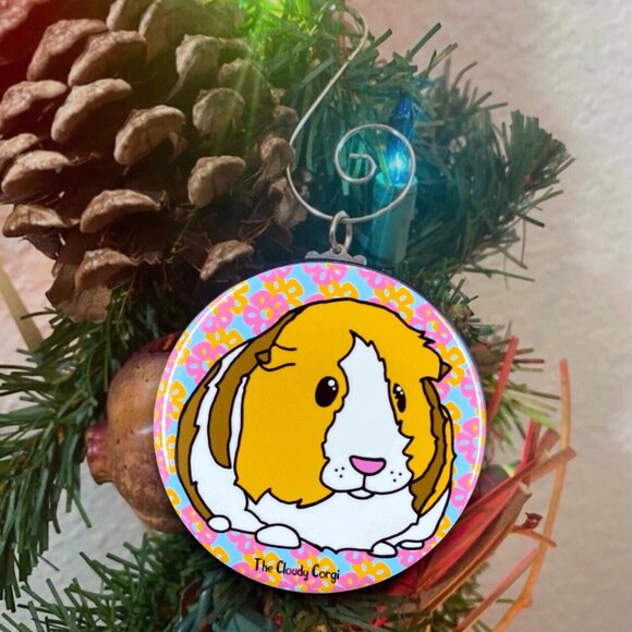 Tropical Guinea Pig Pinback Button, Magnet, Keychain, Bottle Opener or Ornament - Picture 8 of 12